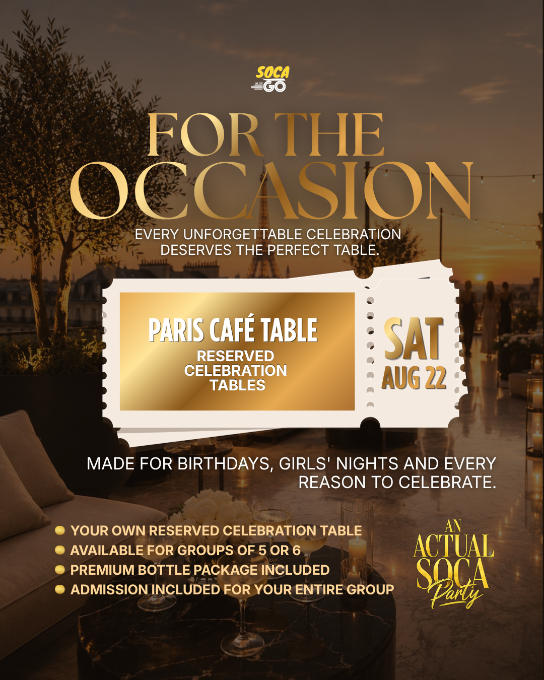 Paris Café Table — Reserved Celebration Table