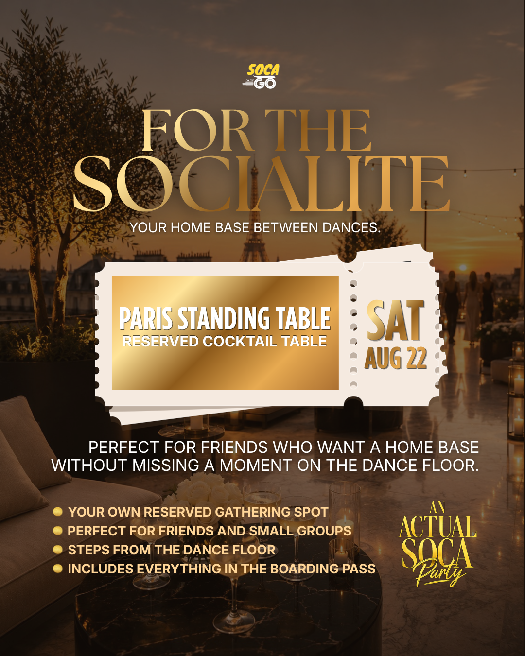 Paris Standing Table — Reserved Cocktail Table