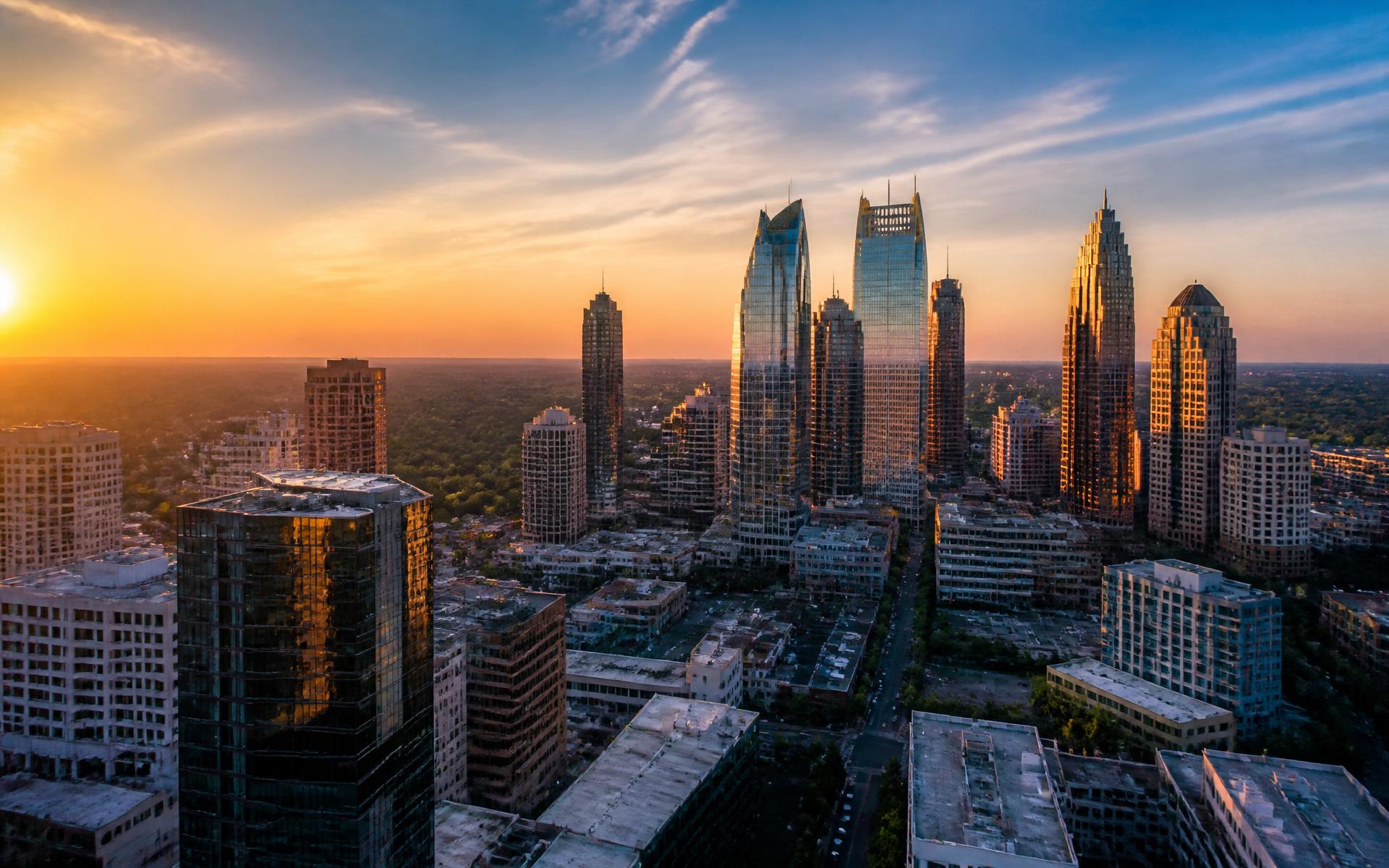 Atlanta skyline at golden hour